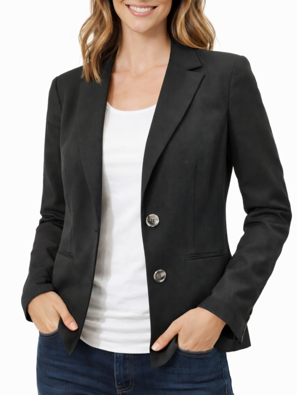 Classic Black Rafaella Women's Blazer Jacket (SIZE: 10)